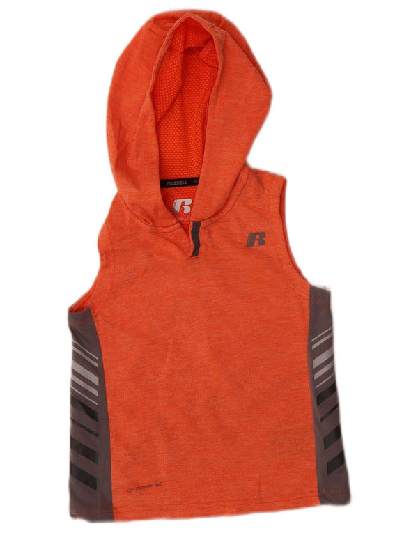 Russell Athletic Girls Dri-Power moletom com capuz 4-5 anos XS laranja