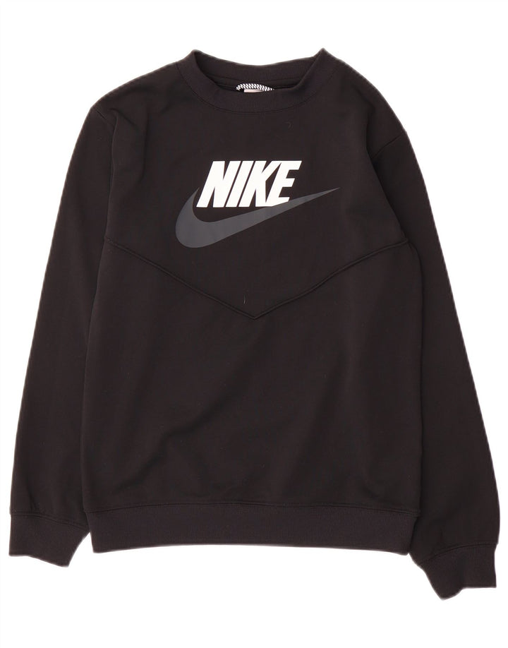 Suéter gráfico Nike Boys Graphic 12-13 anos grande poliéster preto