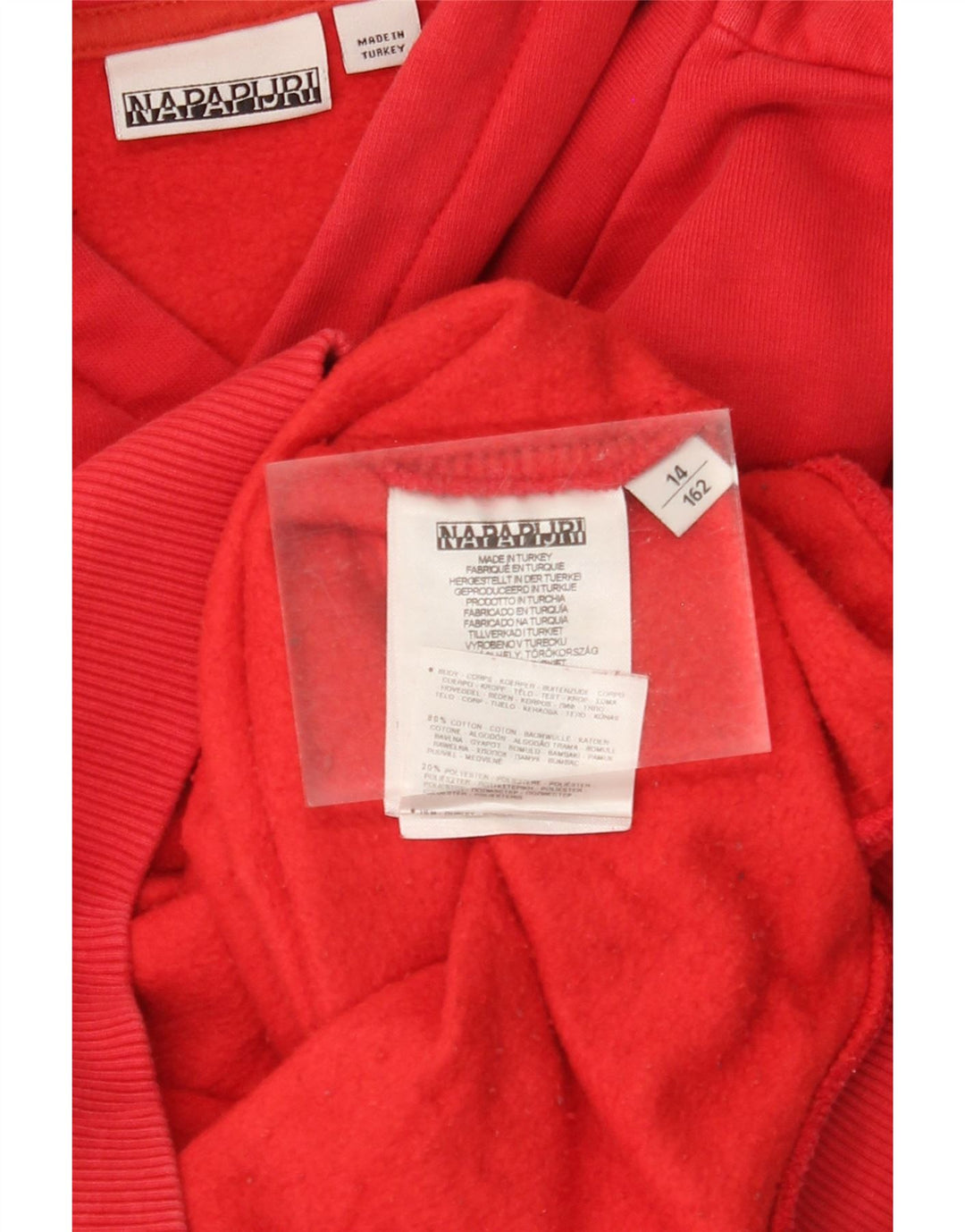 Suéter gráfico com capuz NAPAPIJRI para meninos 13-14 anos algodão vermelho