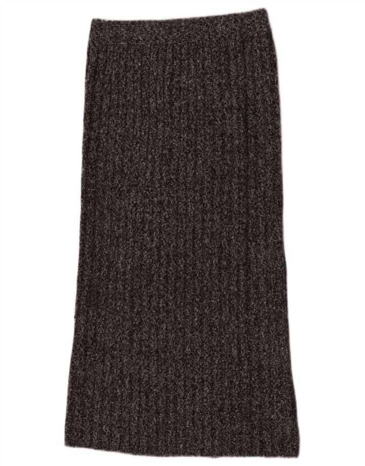 Saia maxi feminina Zara em malha pequena W26 poliéster cinza