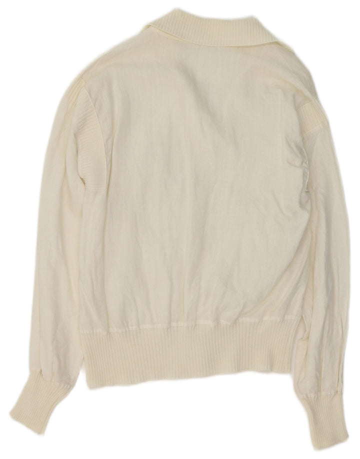 Blusa feminina vintage UK 16 grande branca