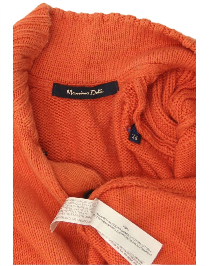 Suéter masculino MASSIMO DUTTI com gola redonda e algodão laranja grande