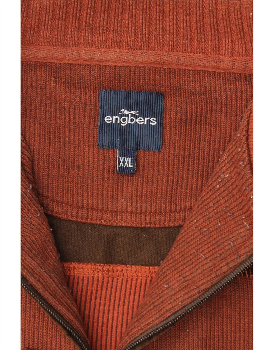 ENGBERS Mens Polo Neck Jumper Sweater 2XL Maroon Colourblock Cotton Vintage Engbers and Second-Hand Engbers from Messina Hembry 