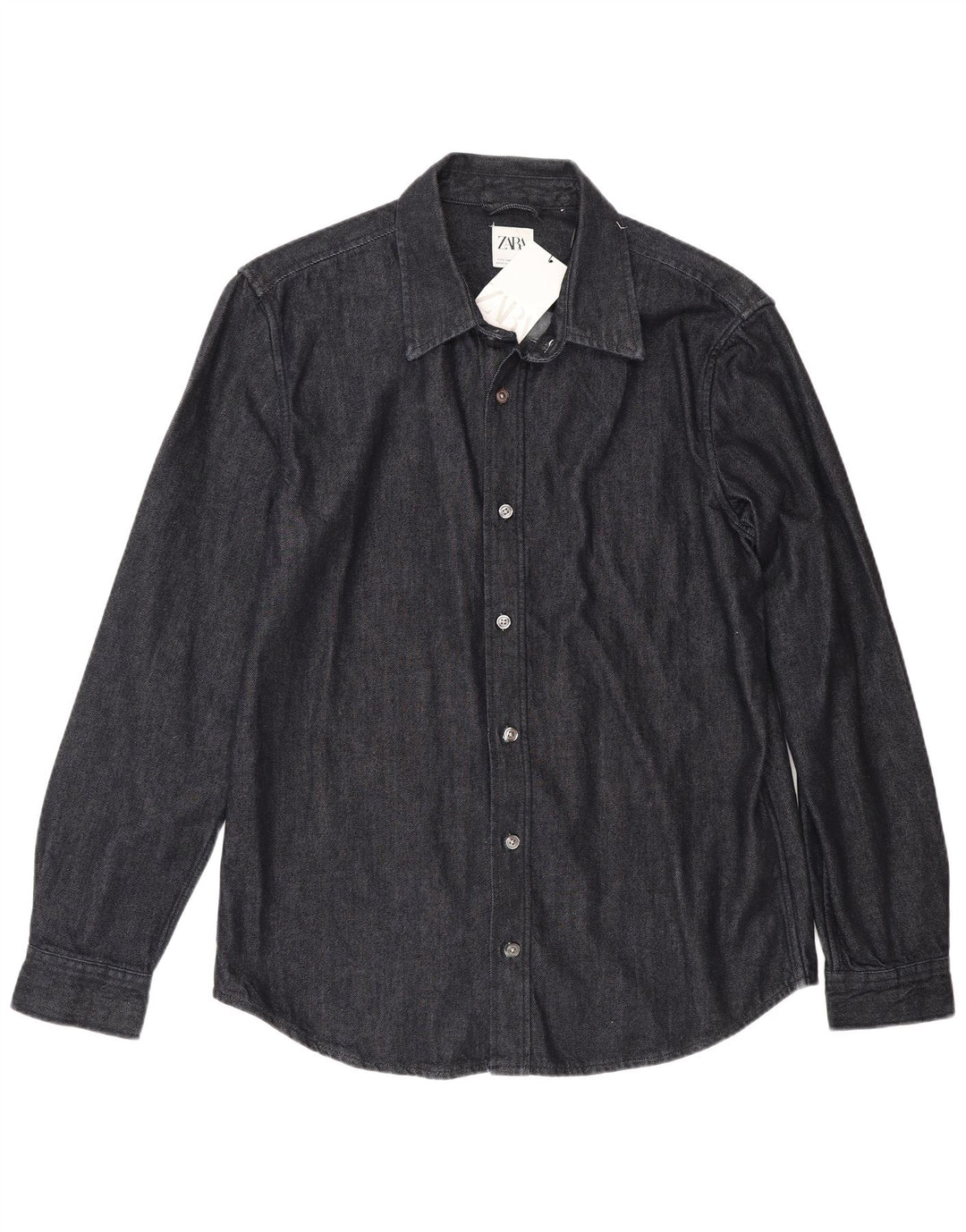 Camisa jeans masculina Zara grande algodão azul marinho