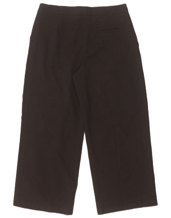 Calça feminina Zara com perna larga cortada média W28 L26 preta colorblock