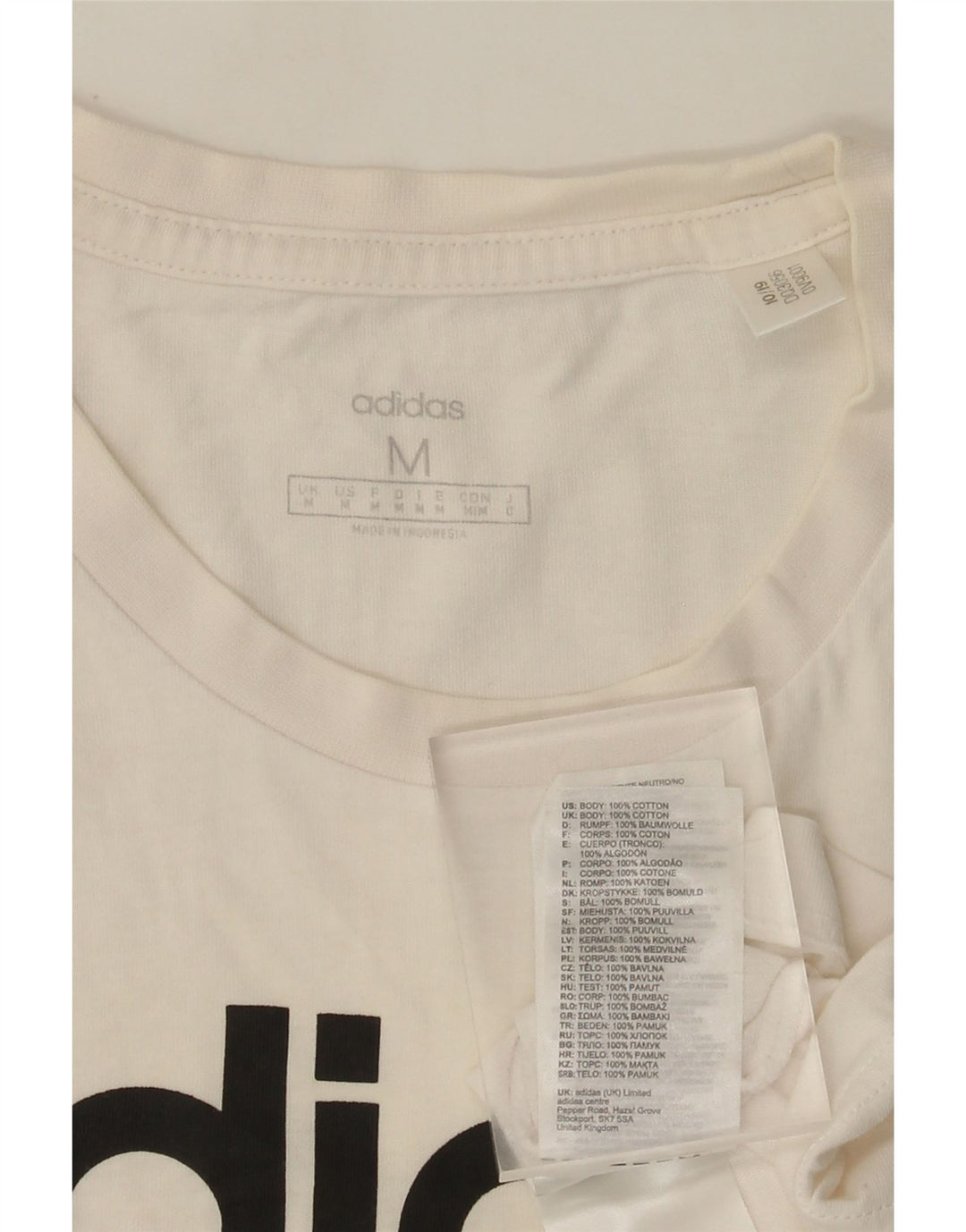 Adidas Mens Graphic T-Shirt Top Médio Algodão Branco
