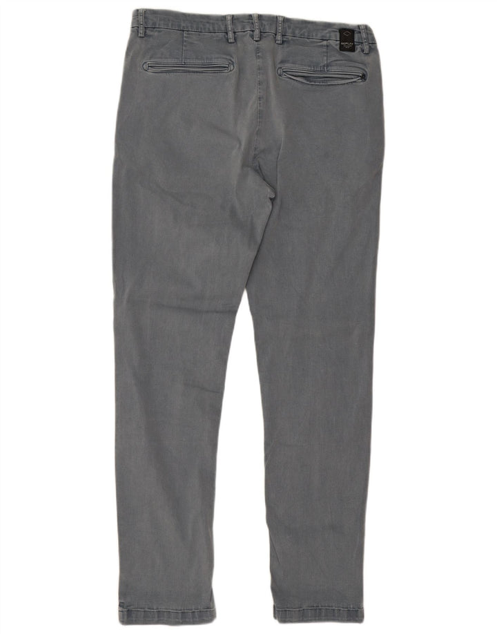 Replay Mens Slim Jeans W34 L32 Cinza Algodão