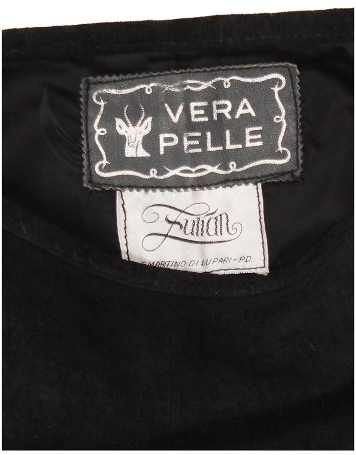 Saia feminina vintage de camurça com padrão abstrato sereia W30 azul marinho médio