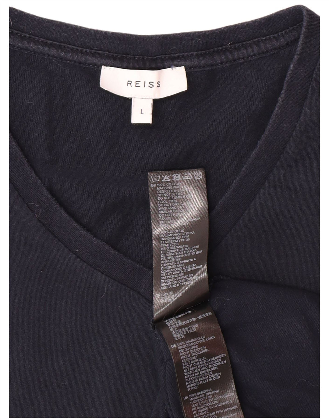 Camiseta feminina REISS grande algodão azul marinho
