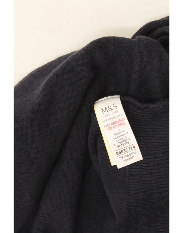 Suéter cardigã aberto feminino Marks & Spencer Reino Unido 14 médio azul marinho acrílico