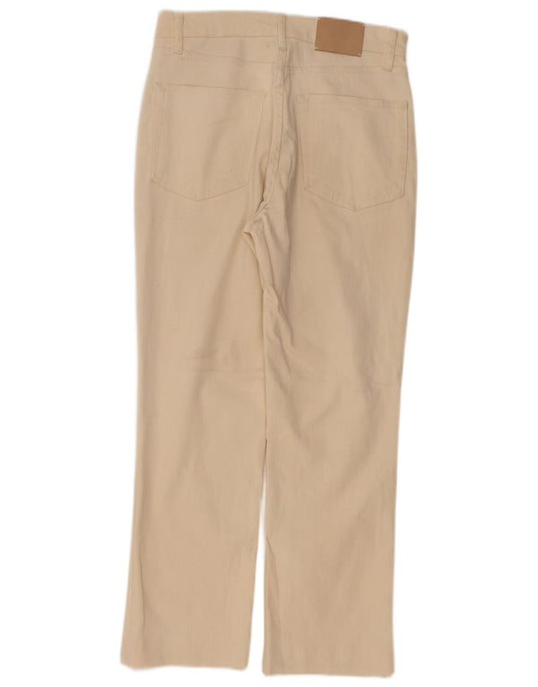 Zara Jeans feminino cintura alta cônico UE 38 pequeno W28 L28 algodão branco