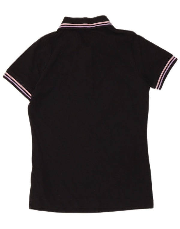 Camisa polo feminina Kappa UK 10 pequena algodão preto