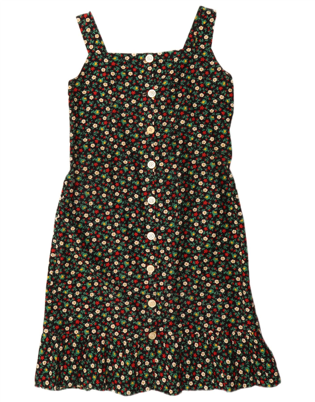 Vestido de verão feminino VINTAGE UK 12 médio floral multicolorido