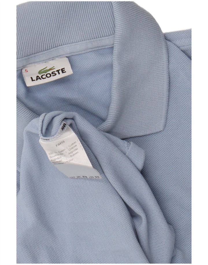 Camisa polo masculina Lacoste tamanho 5 grande algodão azul
