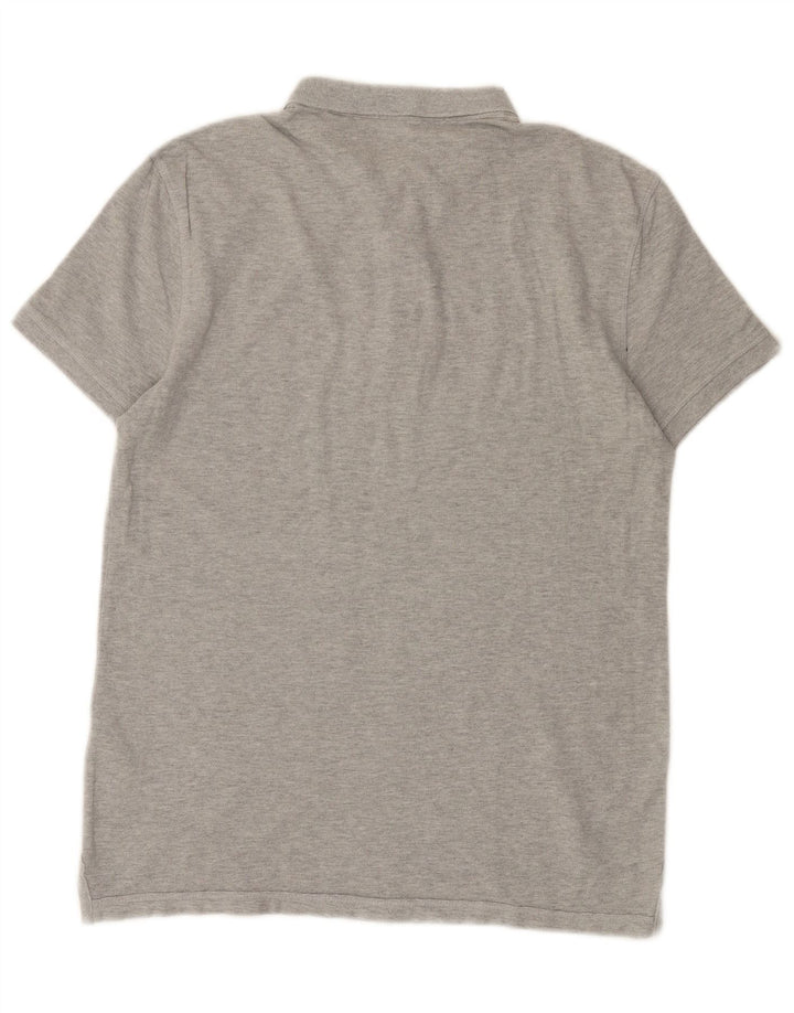Camisa polo masculina All Saints algodão cinza médio