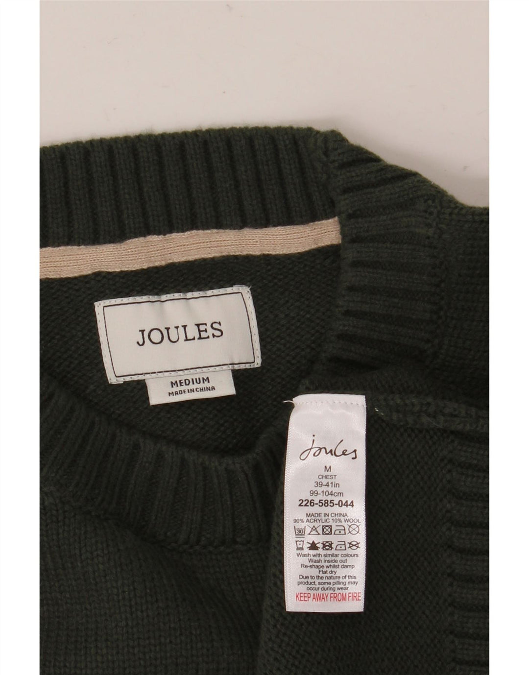 Joules Suéter masculino com gola redonda e gola redonda acrílico verde médio