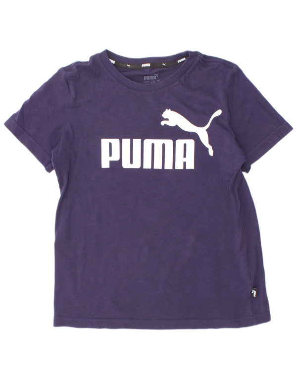 Camiseta Puma Boys Graphic Top 9-10 Anos Azul Marinho Algodão