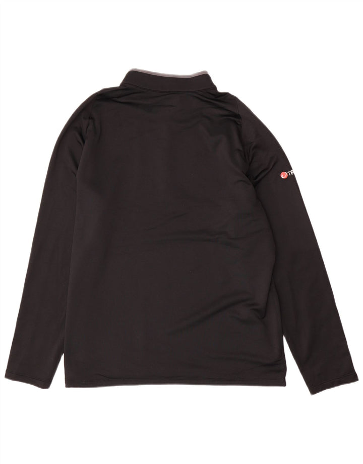 NIKE Mens Zip Neck Pullover Treino Top Grande Poliéster Preto