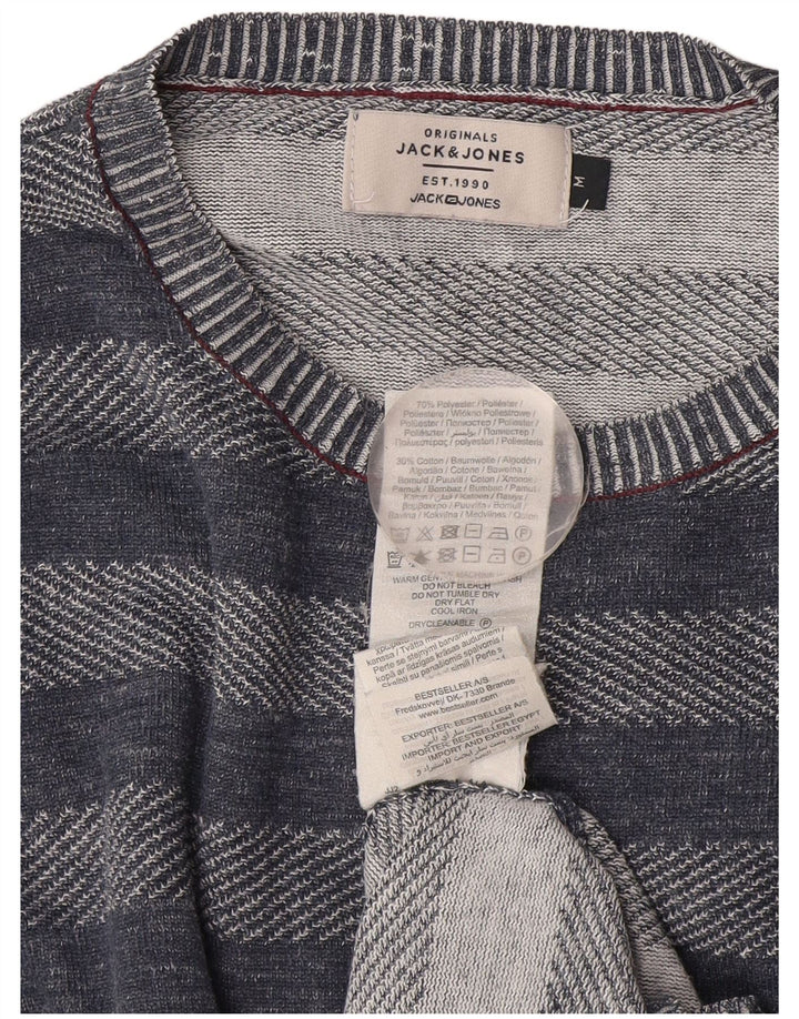 Suéter masculino Jack & Jones com gola redonda listrado azul marinho médio