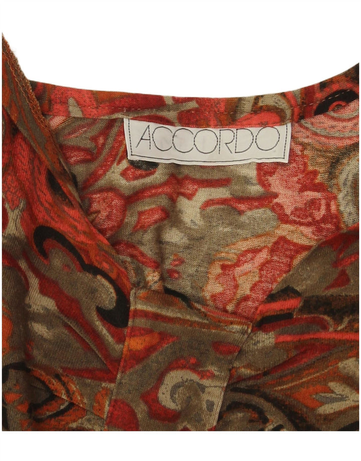 Top feminino ACCORDO manga comprida UK 14 grande multicolorido geométrico