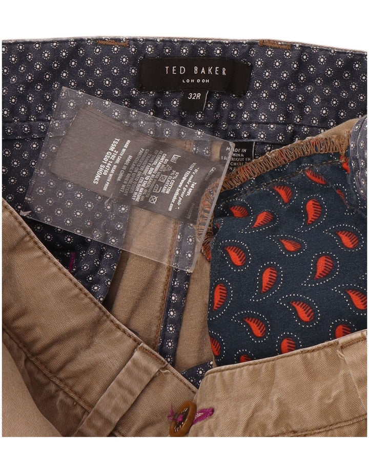 Shorts Chino Masculino Ted Baker W32 Algodão Marrom Médio