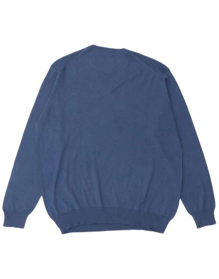 Suéter masculino Carrera com decote em V 2XL lã azul