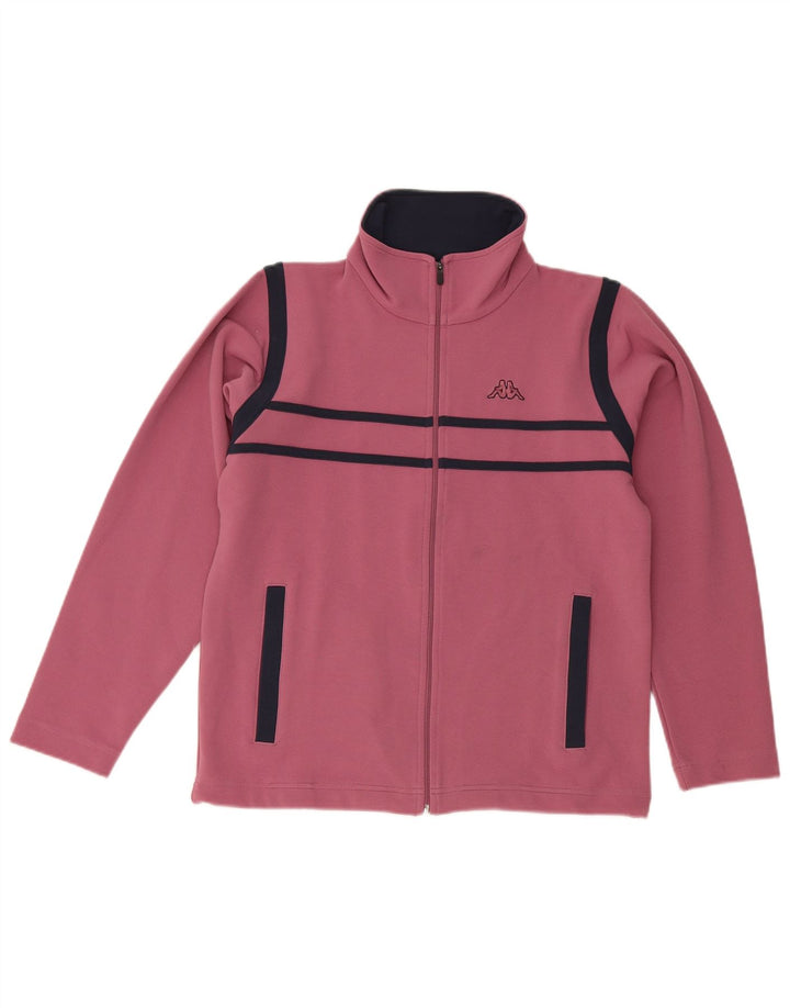 Kappa Womens Tracksuit Top Jacket UK 10 Small Pink Colourblock Poliéster