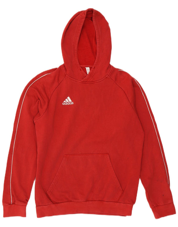 ADIDAS Mens Hoodie Jumper Médio Algodão Vermelho