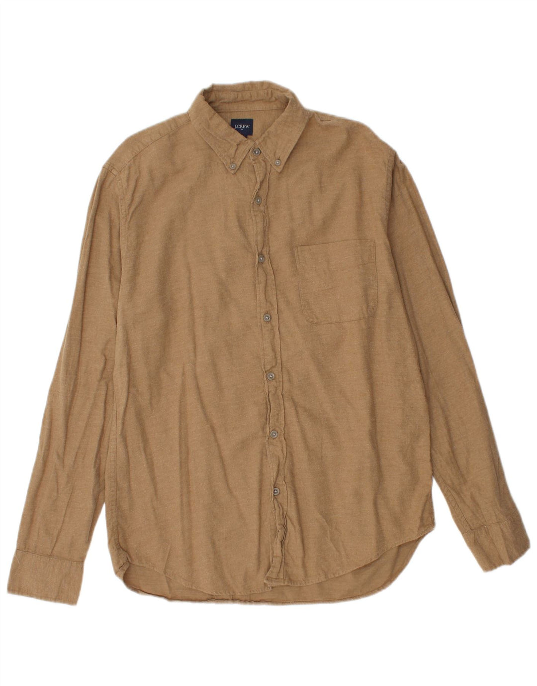 Camisa masculina de flanela J. CREW algodão bege médio