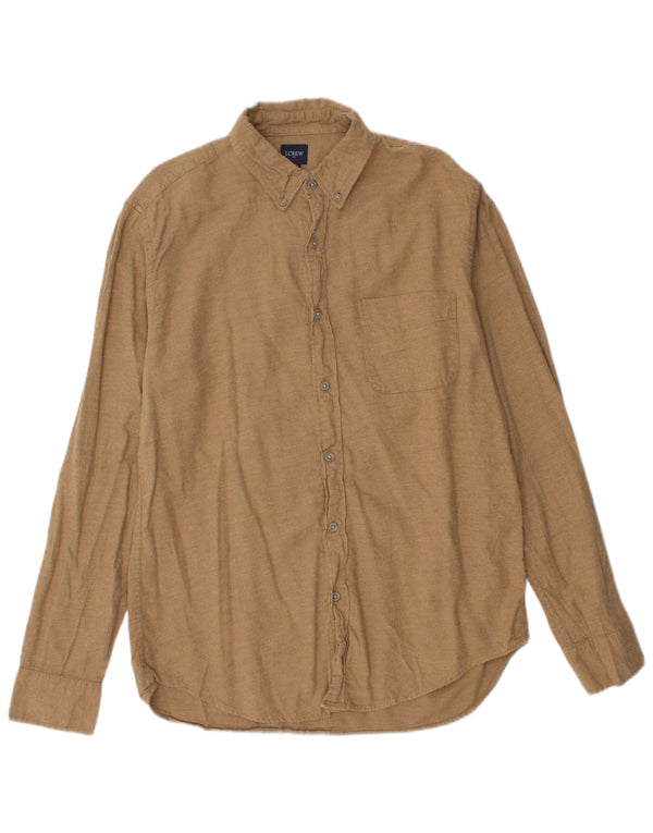 Camisa masculina de flanela J. CREW algodão bege médio