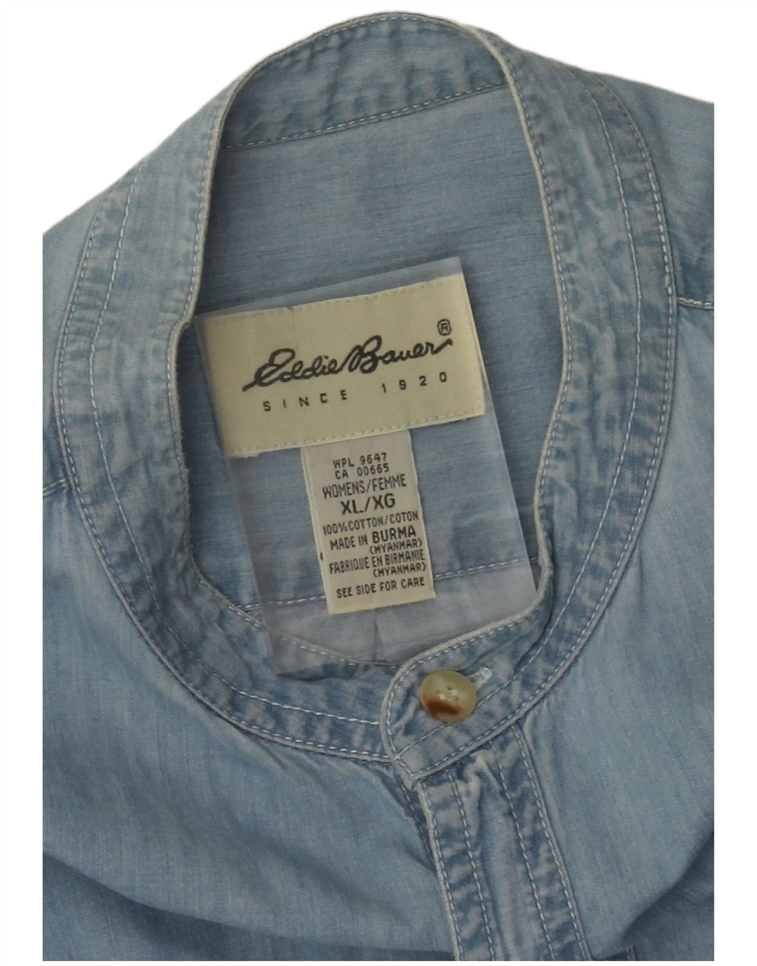 Vestido feminino Eddie Bauer pulôver jeans Reino Unido 16 XL algodão azul