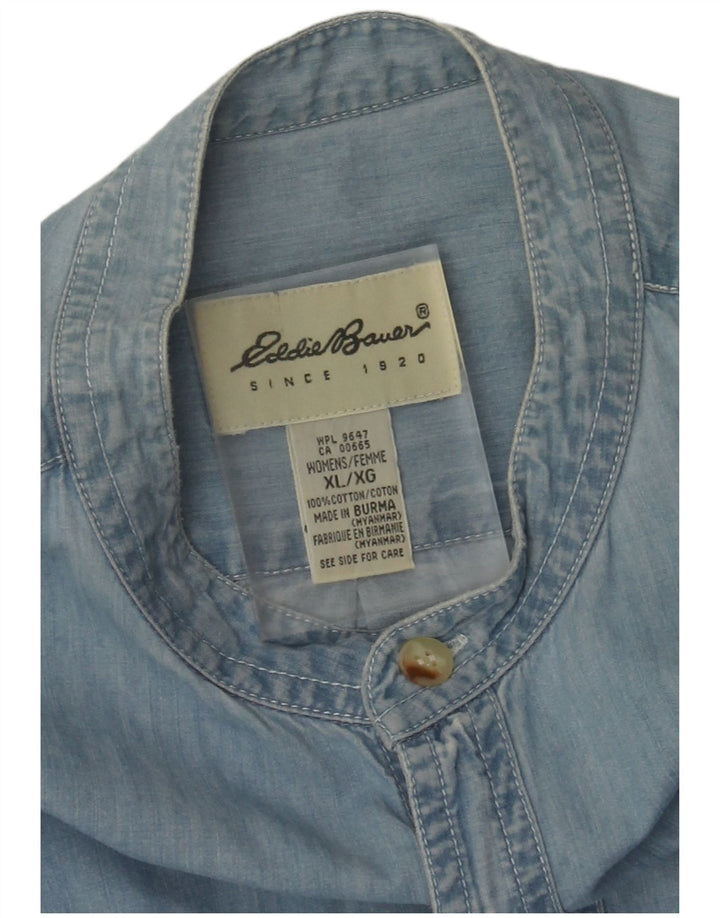 Vestido feminino Eddie Bauer pulôver jeans Reino Unido 16 XL algodão azul