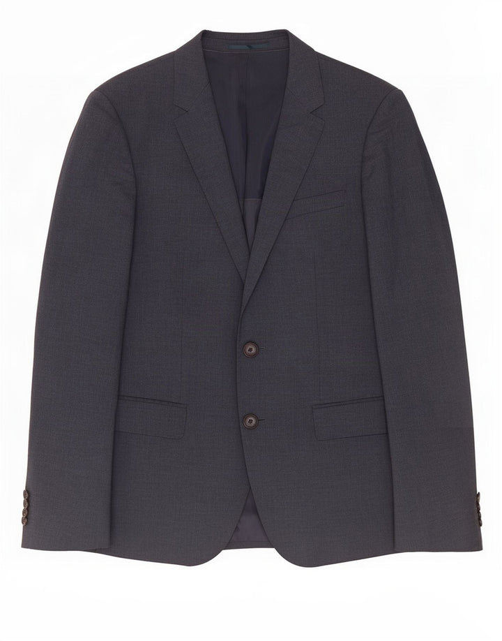Jaqueta Blazer Masculina Hugo Boss com 2 Botões EU 48 Lã Azul Marinho Médio
