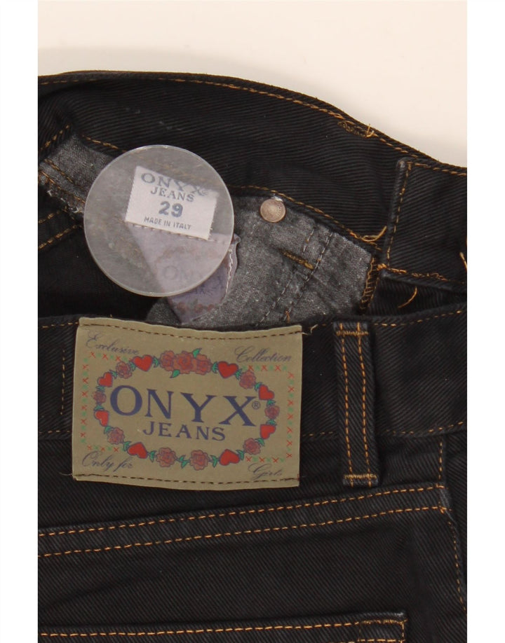 Calça jeans feminina ONYX cônica W29 L28 algodão preto
