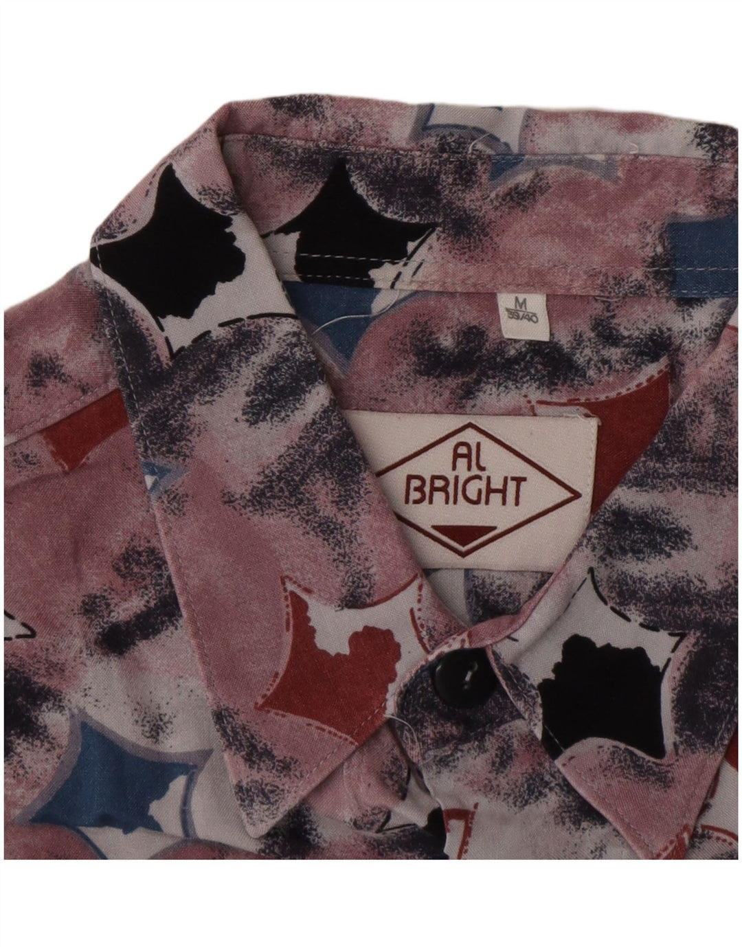 AL BRIGHT Mens Shirt Size 39/40 Medium Multicoloured Geometric