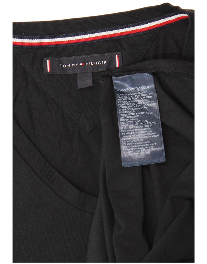 Tommy Hilfiger Camiseta masculina grande de algodão preto