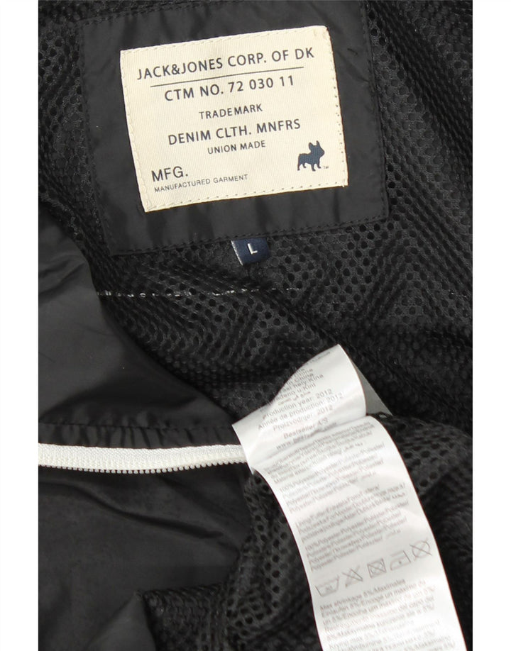 Jaqueta bomber masculina Jack & Jones Reino Unido 40 grande poliéster preto