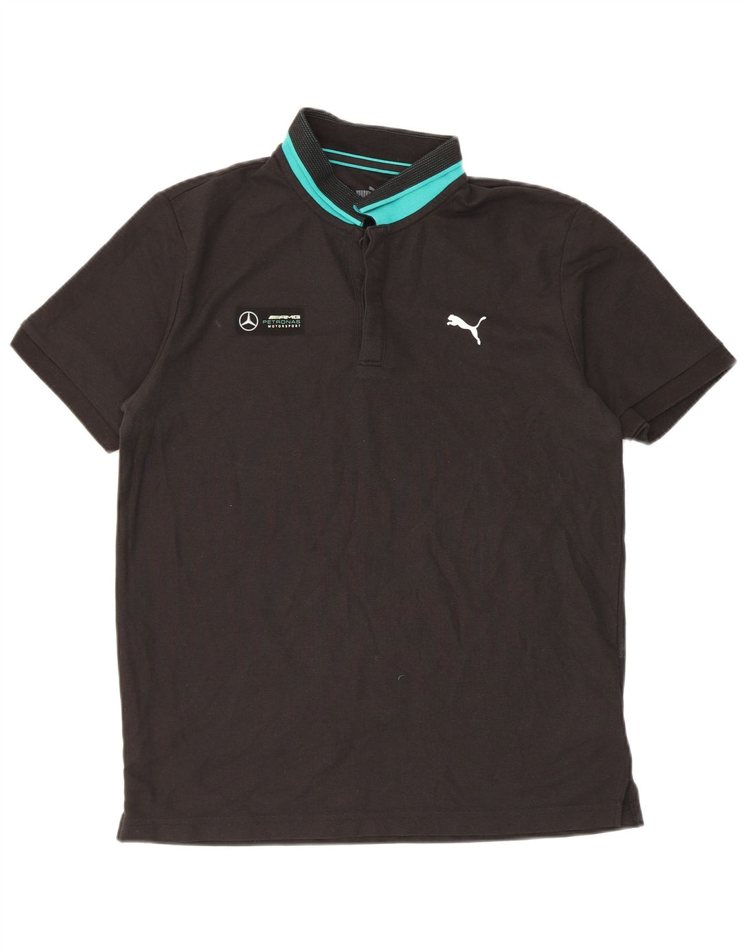 Camisa polo masculina Puma médio preto colorblock algodão