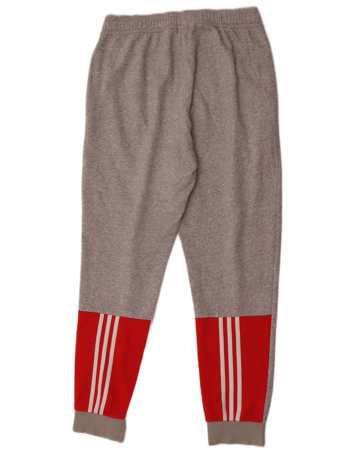 Calça de treino masculina Adidas Joggers cinza médio algodão colorblock