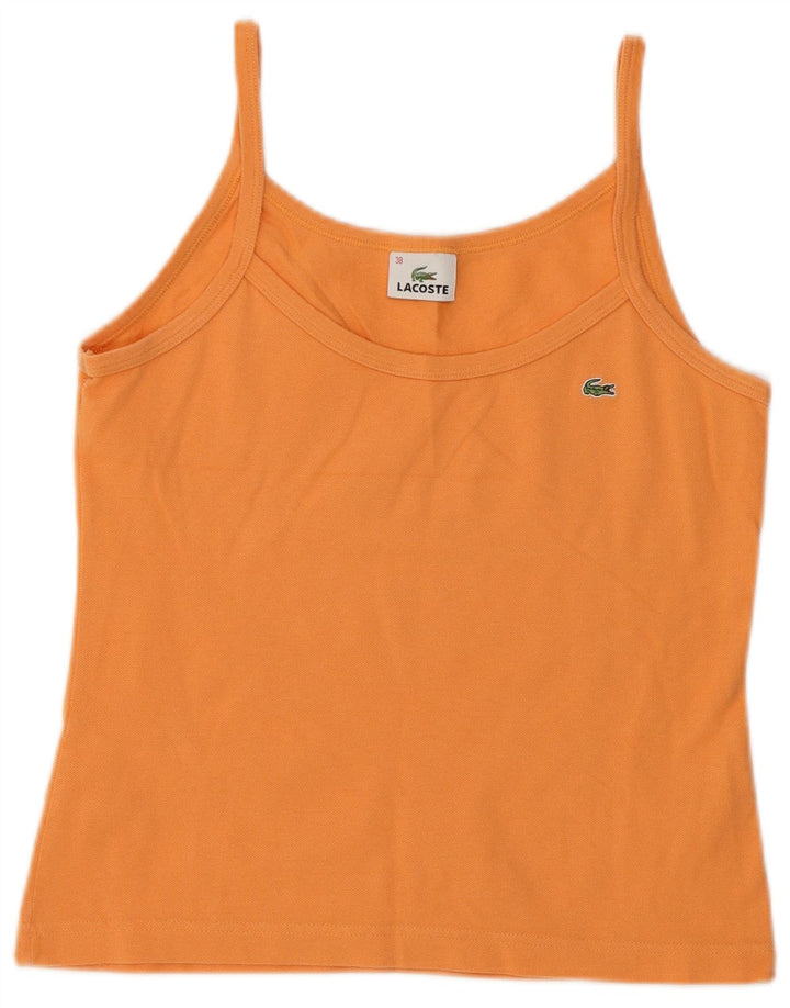 Top feminino Lacoste Crop Cami tamanho 38 algodão laranja médio