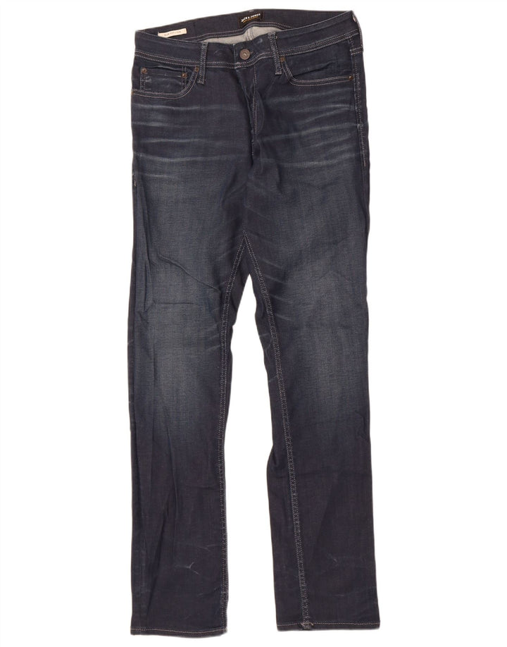 Jack & Jones Masculino Tim Slim Jeans W33 L34 Azul Algodão