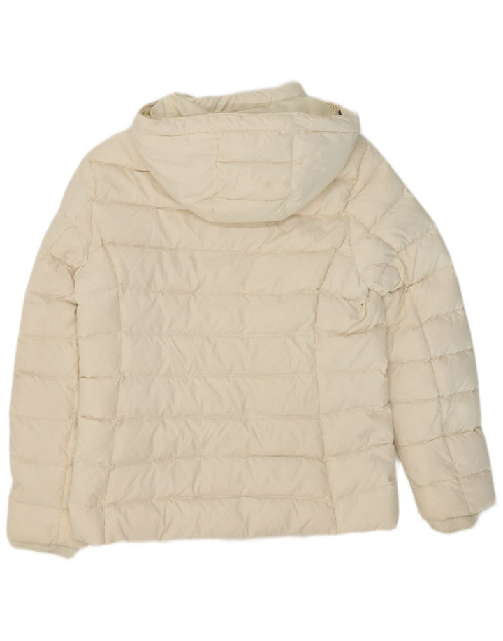 Jaqueta acolchoada com capuz feminina Tommy Hilfiger UK 18 XL poliéster branco