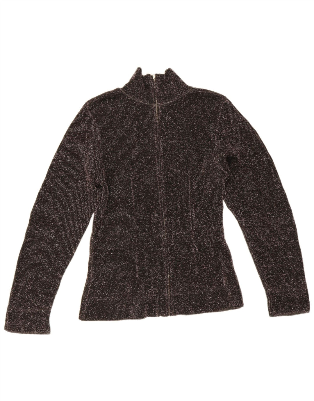 Suéter feminino Zara com gola tartaruga Reino Unido 12 viscose manchada preta média