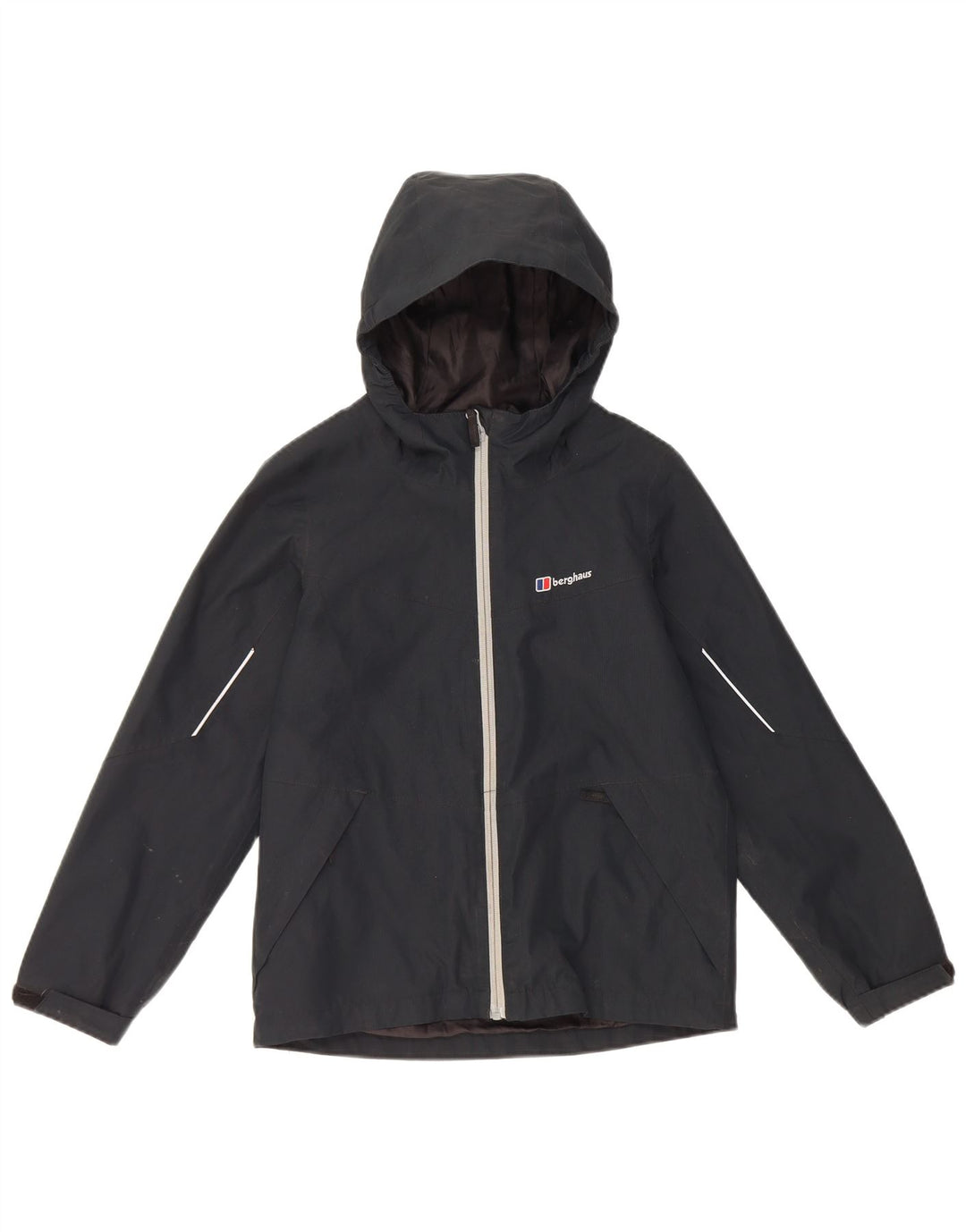 Jaqueta de chuva com capuz para meninos Berghaus 9-10 anos poliéster preto