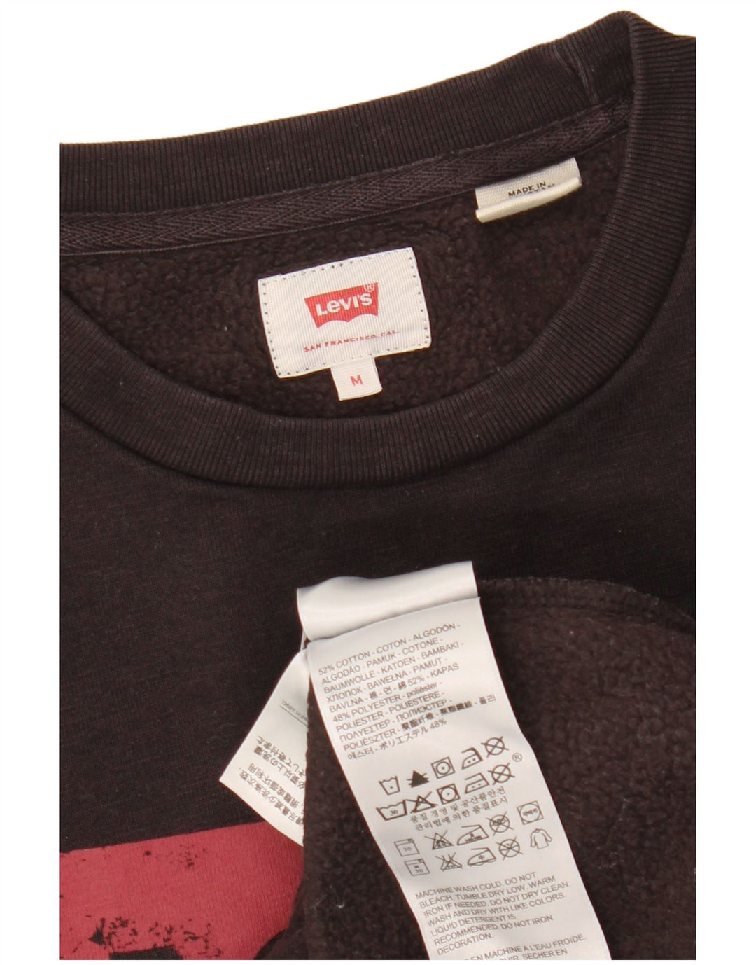 Levi's moletom gráfico masculino jumper médio preto algodão