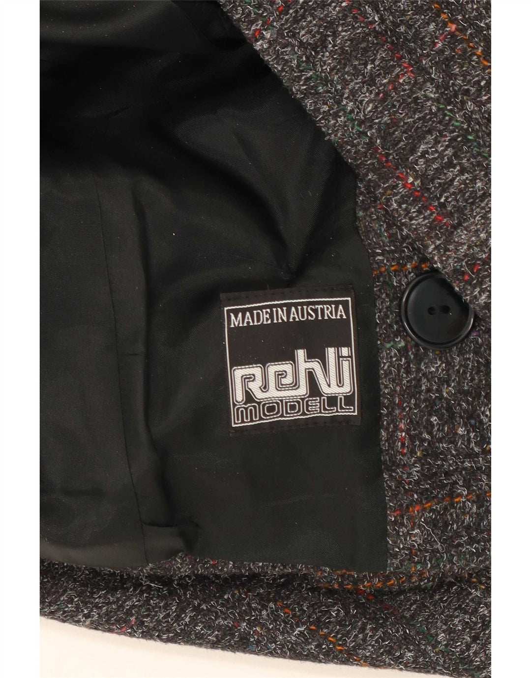 Jaqueta blazer feminina Rehli com peito duplo Reino Unido 14 xadrez cinza médio