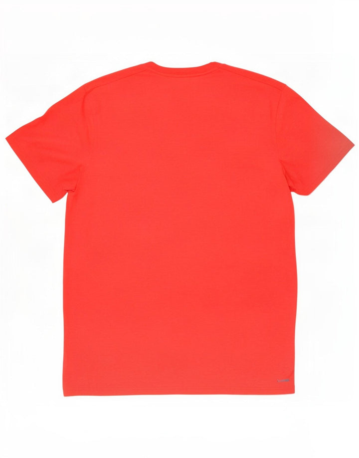 Adidas Mens Slim Fit Camiseta Top Grande Poliéster Vermelho