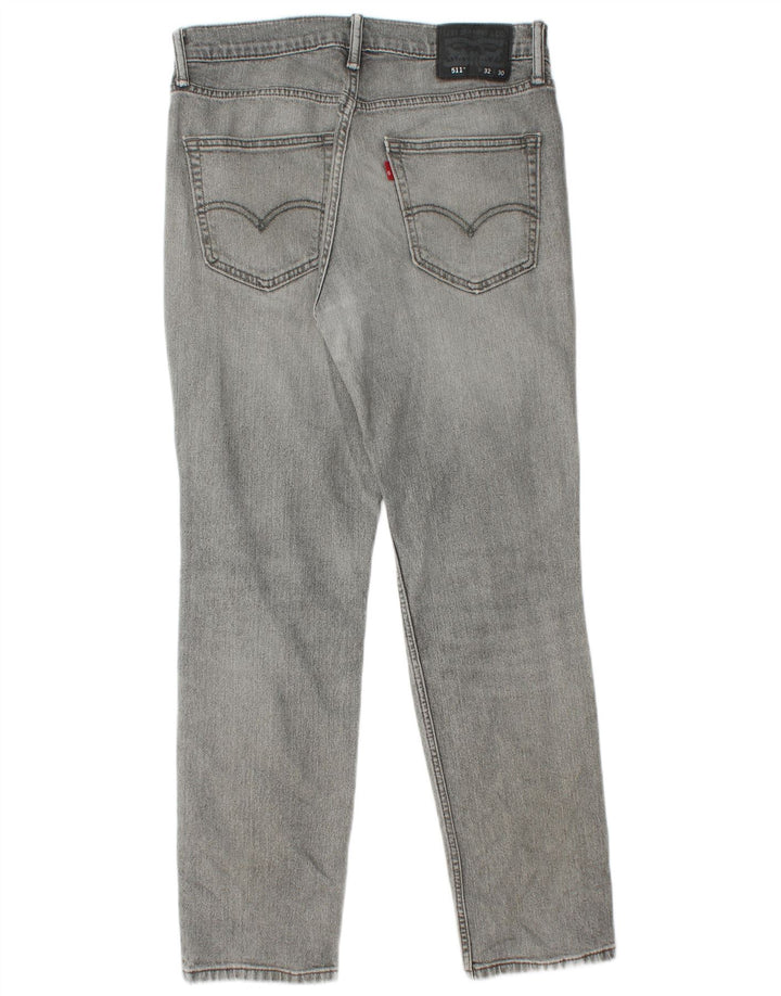 Levi's Masculino 511 Distressed Slim Jeans 32 L30 Cinza Algodão