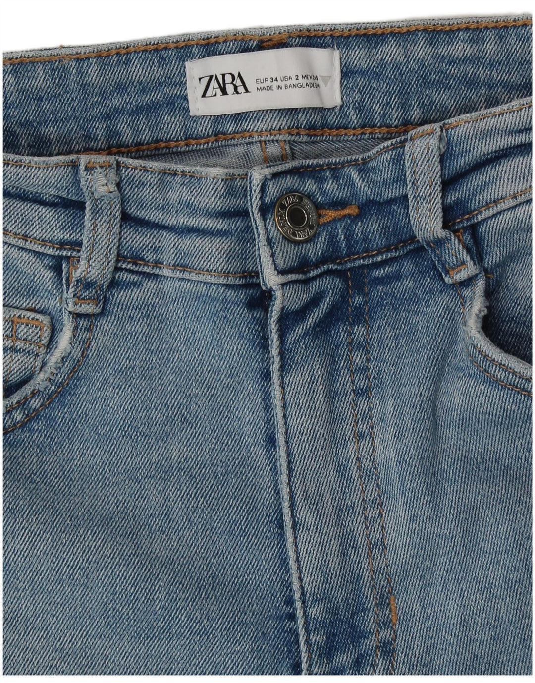 Calça jeans skinny feminina Zara EU 34 XS W24 L27 azul algodão