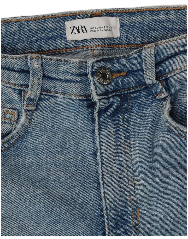 Calça jeans skinny feminina Zara EU 34 XS W24 L27 azul algodão